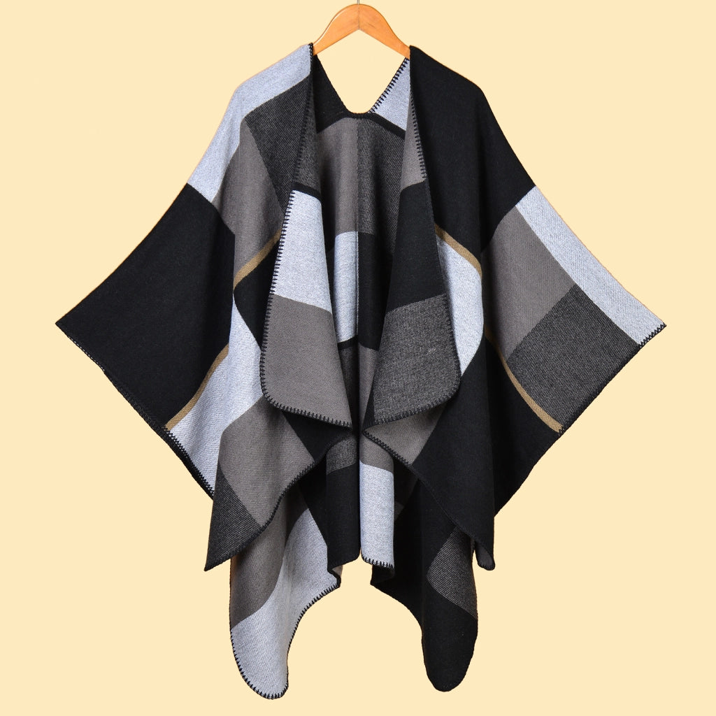 Mantella/sciarpa da donna in cashmere caldo per autunno/inverno con spacchi - Sciarpa alla moda
