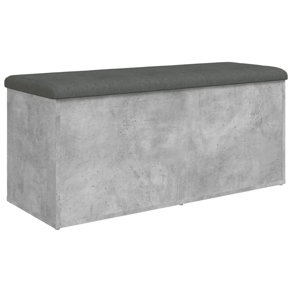 Panca Portaoggetti-Sgabello-Panca con Contenitore Grigio Cemento 102x42x45cm Legno Multistrato