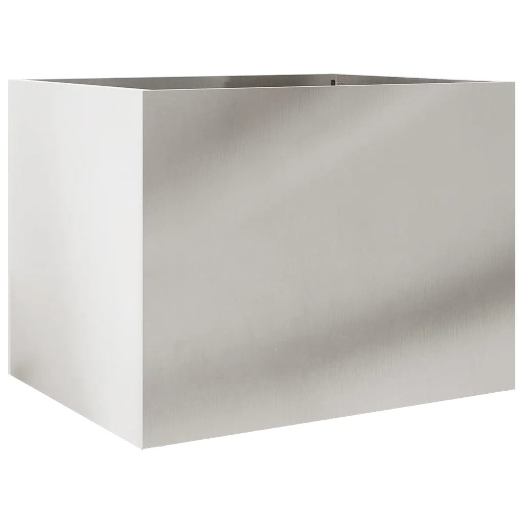 Fioriera | Cassetta per fiori | Vaso Argento 62x47x46 cm in Acciaio Inox