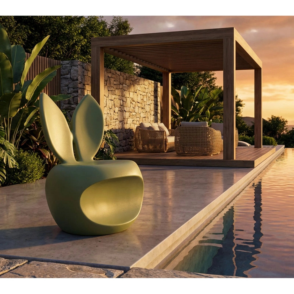 Poltrona Coniglio 1, Verde, Plastica, 57x55x79 cm