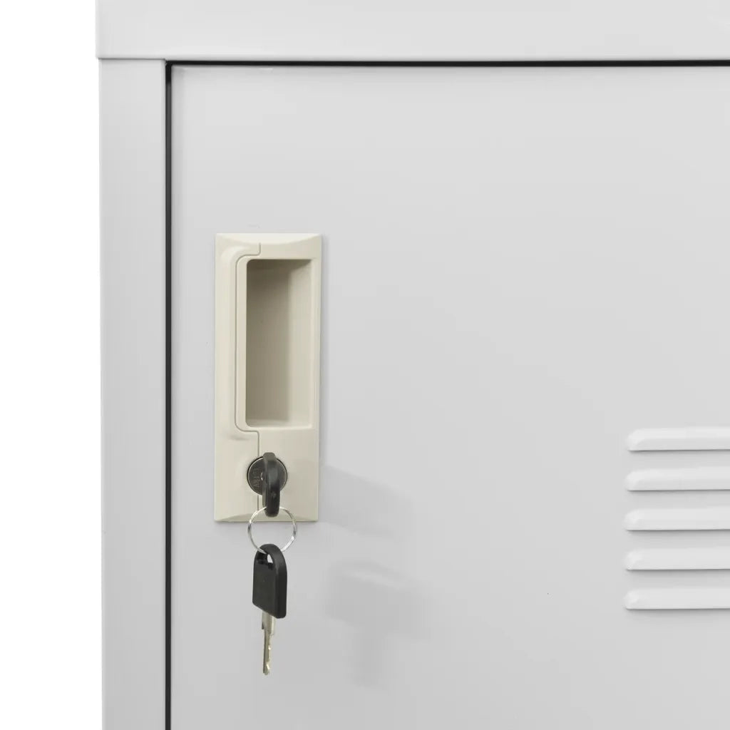 Armadietto contenitore moderno per ufficio 90 x 45 x 92,5 cm con serrature in acciaio grigio chiaro 02_0046927