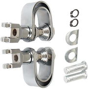 Supporto Pedale - Adatto per Harley/Honda/Suzuki/Yamaha - Cerniera Metallica - Dimensione di Montaggio 2.50-3.20CM - Lunghezza 8.50CM - Nero/Chrome - Supporto Pedali