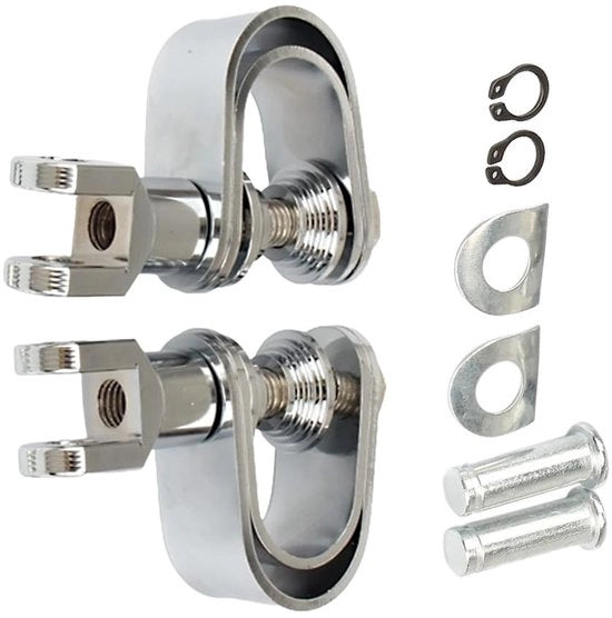 Supporto Pedale - Adatto per Harley/Honda/Suzuki/Yamaha - Cerniera Metallica - Dimensione di Montaggio 2.50-3.20CM - Lunghezza 8.50CM - Nero/Chrome - Supporto Pedali