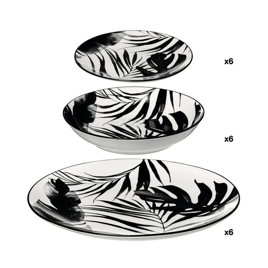 SERVIZIO DA TAVOLA PALME NERO