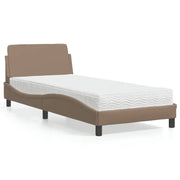 Letto con Materasso Cappuccino 90x190 cm Similpelle
