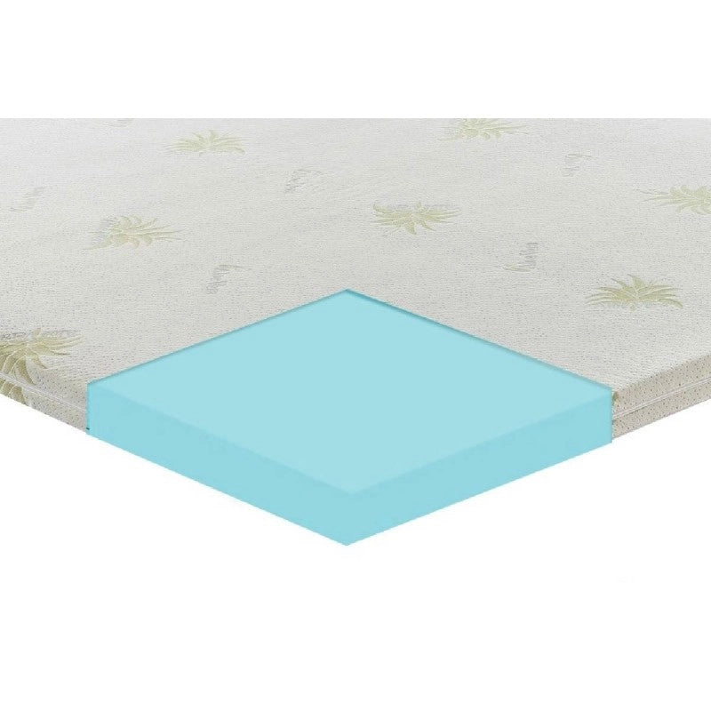 Topper correttore memory foam alto 7cm - rivestimento all’aloe vera - 120x200