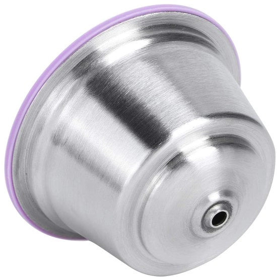 Caffè in Capsula di Acciaio Inossidabile - Riciclabile - Riempibile - Adatto per Macchine per Caffè - Coperchio in Silicone - Sostenibile e Facile da Pulire - Capsula per Caffè