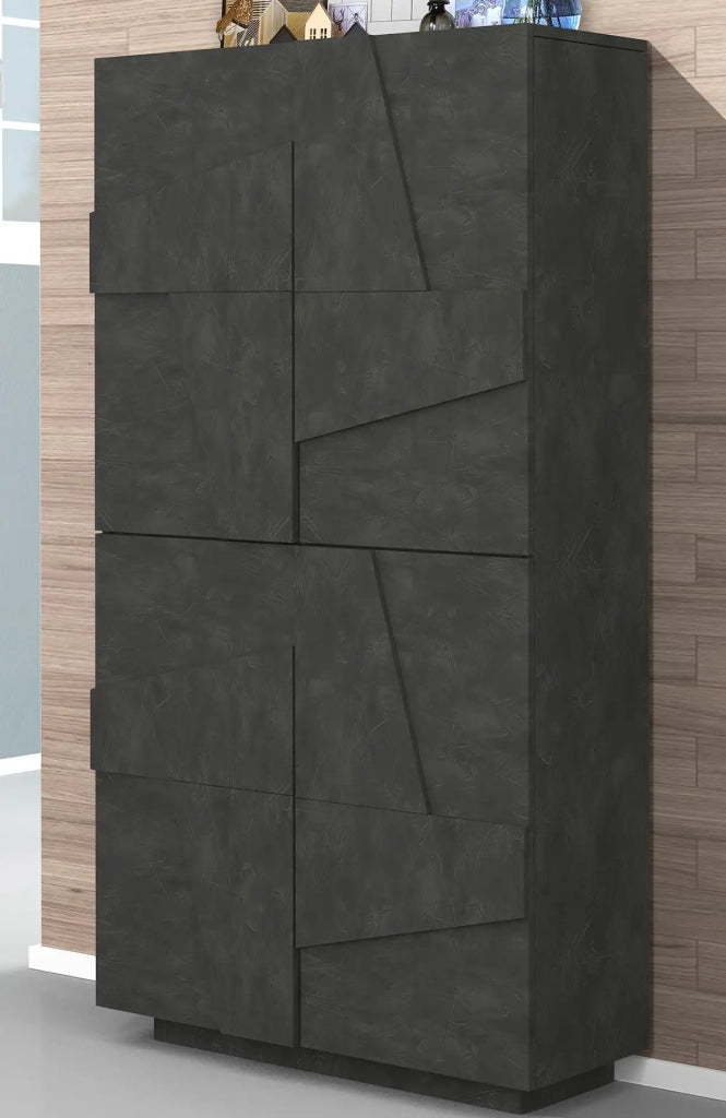 Scarpiera 4 ante L 81.2 x H 167.6 x P 39.2 cm 32 paia, antracite