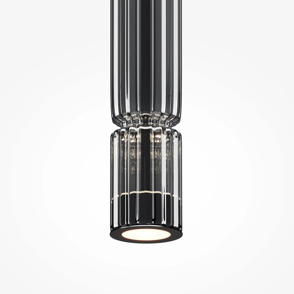 Maytoni Lampadario Sospensione Moderna Ordo 1 luce LED integrato nero metallo vetro