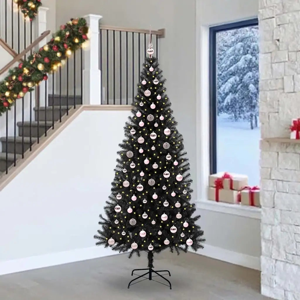 Albero di Natale con 300 LED con supporto Nero 240 cm PVC 3396498