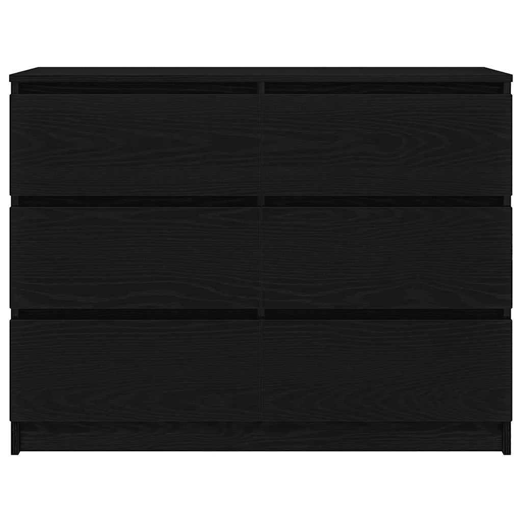 Credenza-Buffet-Armadio da cucina Rovere Nero 100x35x76 cm in Legno Multistrato