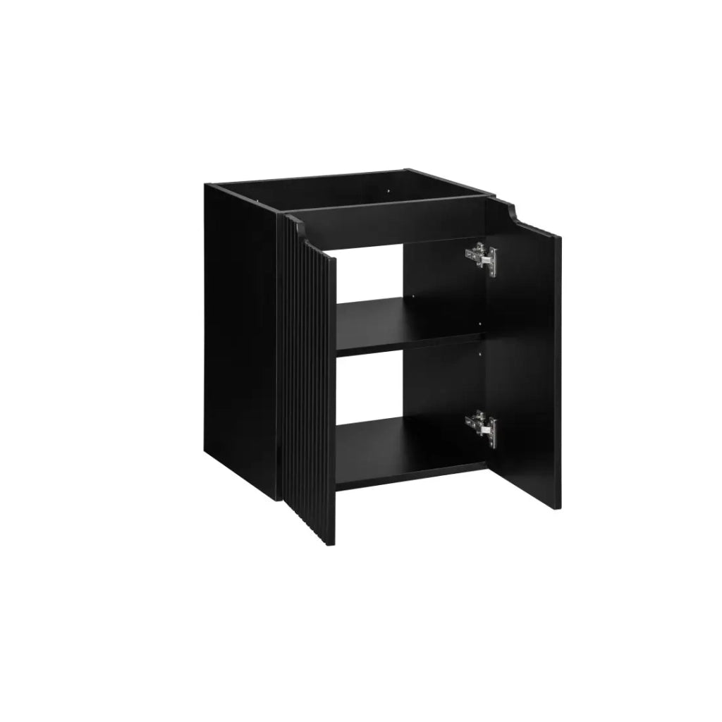 Mobile sottolavabo da bagno VANO – 2 porte – Nero opaco – L50 × P39 × H57 cm – Da appendere