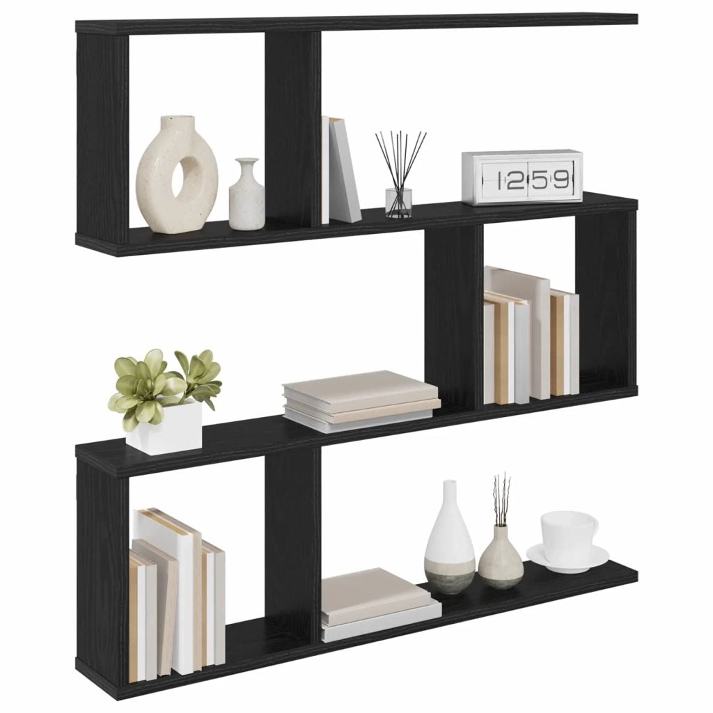 Scaffale da parete Rovere Nero 80 x 12 x 79,5 cm 8012277