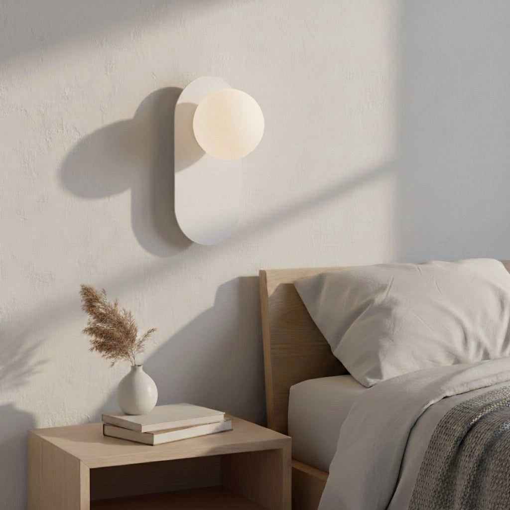 Lampada a parete Viva in acciaio bianco opaco