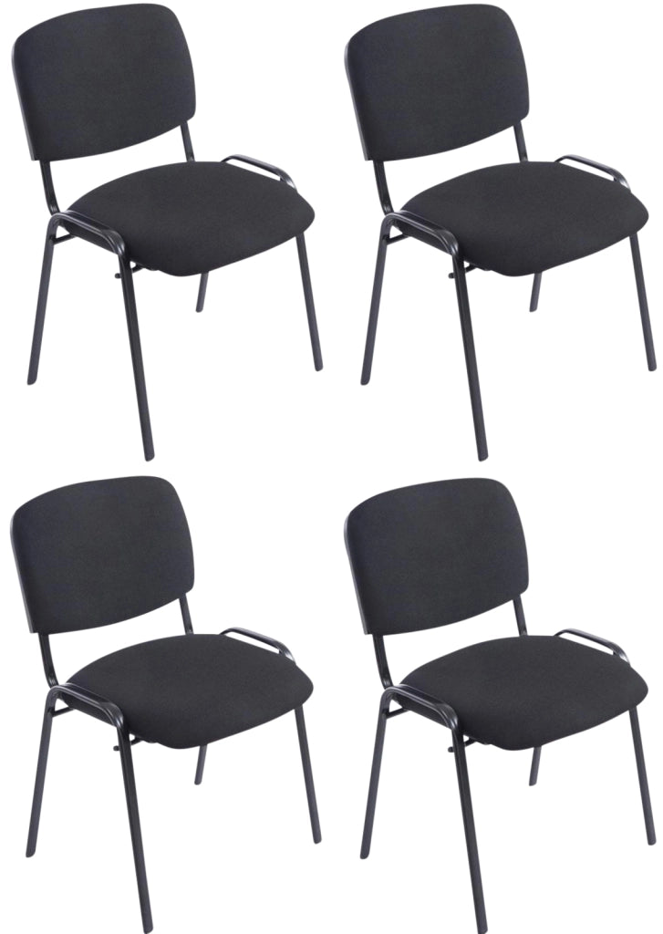 Set di 4 sedie XL Ken in tessuto nero