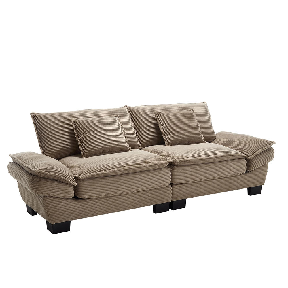 Divano letto doppio - Xylo - Con molle, cuscino incluso, kaki