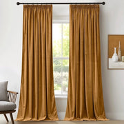 Veli Riscaldanti e Raffreddanti 300 g/m2 - Tende in Velluto - Tende Pronte all'Assemblaggio 2 Pezzi - Tende per Salotto/Camera da Letto - 132x260 cm - Funzione Isolante dal Calore e dal Freddo - Tende di Blocco Luce