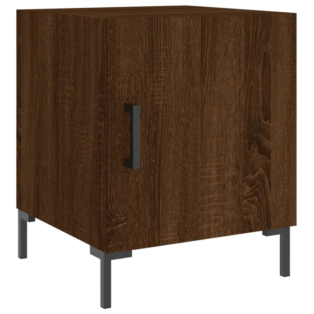 Set di 2 Comodini | Armadio da Notte | Mobiletto da notte Rovere Marrone 40x40x50 cm in Legno Multistrato