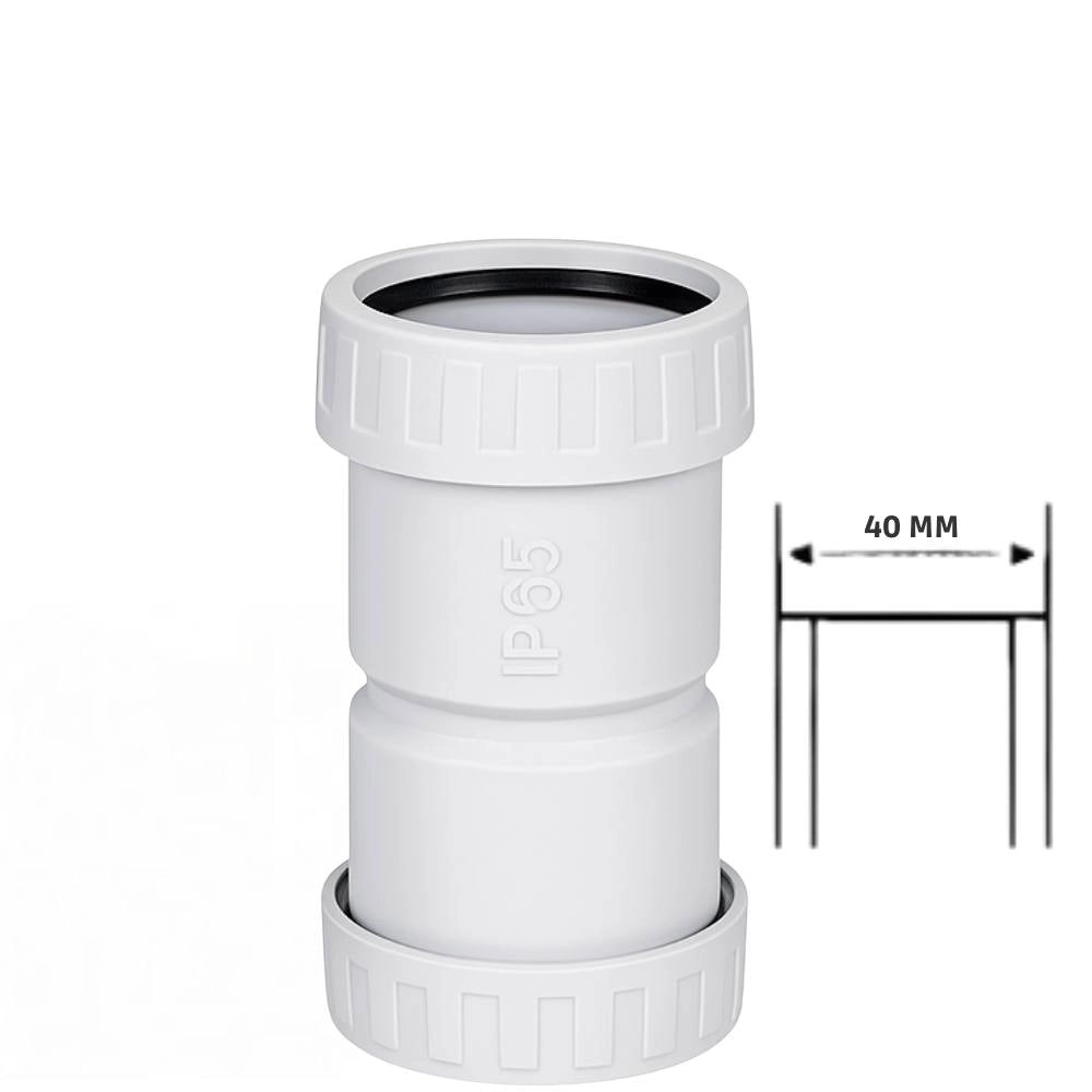 Faeg raccordo tubo rigido manicotto ip65 vari diametri tecnopolimero grigio *** diametro 40 millimetri, confezione 1