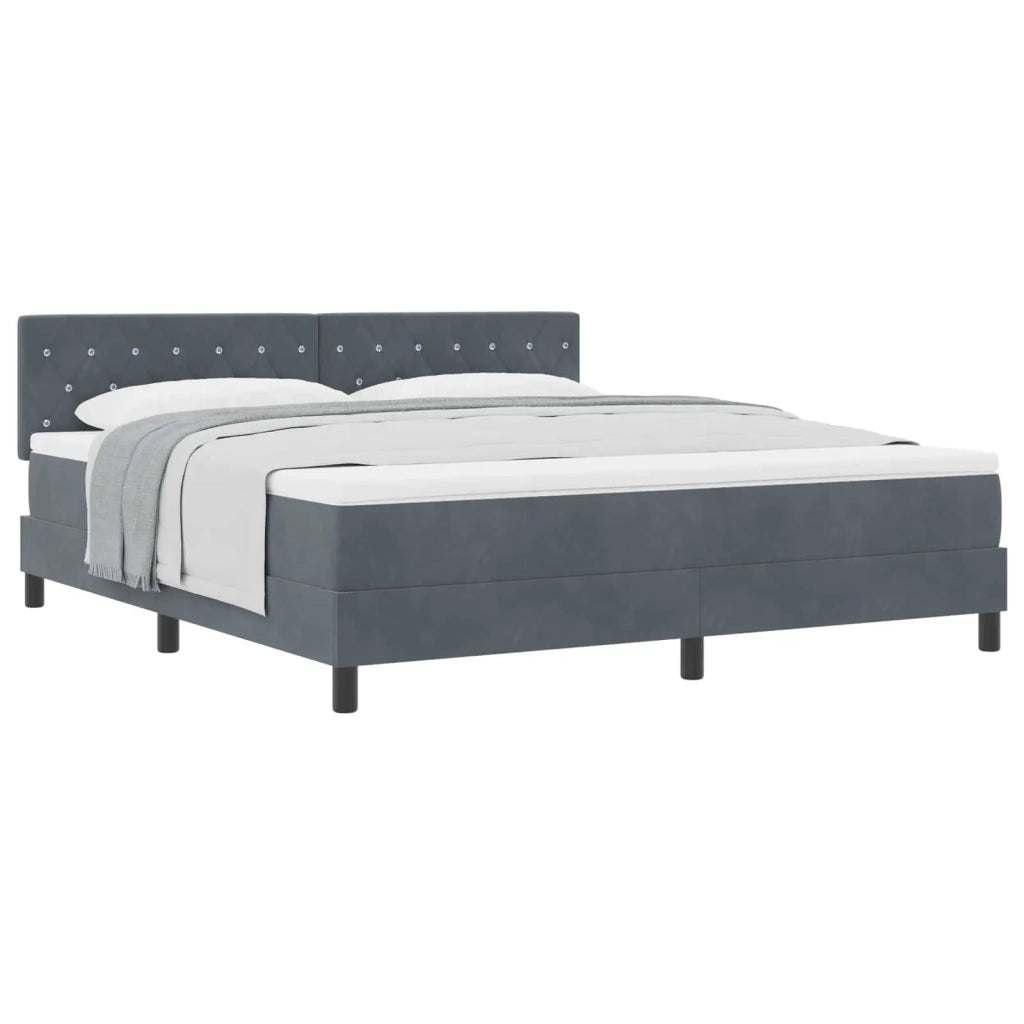 Letto a molle con materasso Grigio scuro 180 x 200 cm Velluto 3339123
