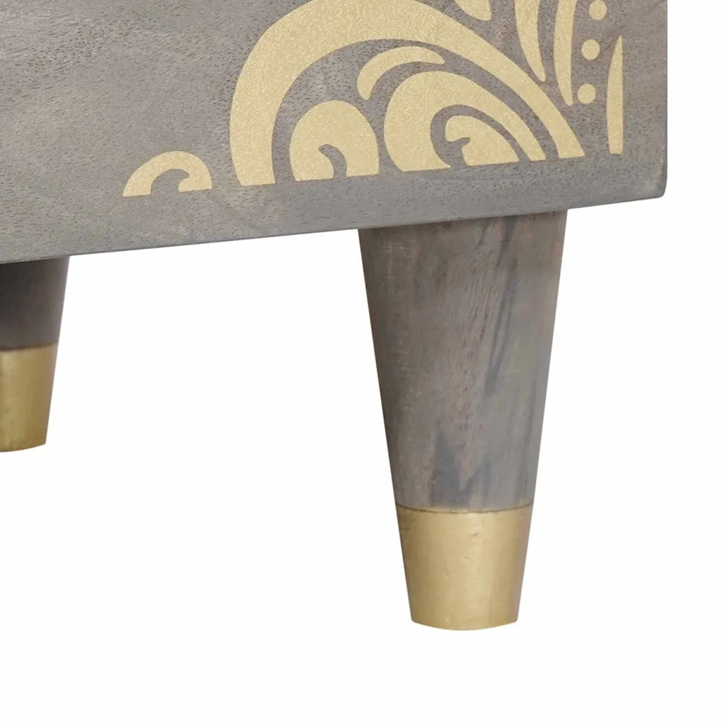 Armadio da Notte Grigio 50 x 33 x 62 cm Legno di mango massello 4018782
