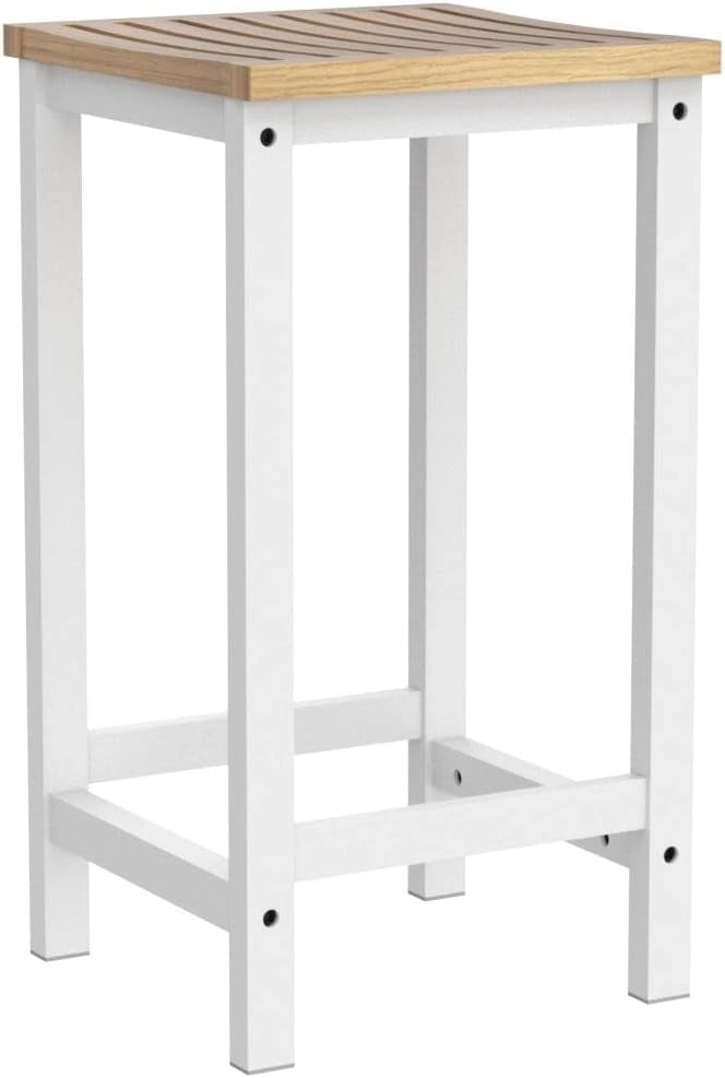 Set 2 SgabellI per cucina moderno SgabellI legno massello Bianco altezza 61 cm, Max Portata 100 kg FST29-WNX2
