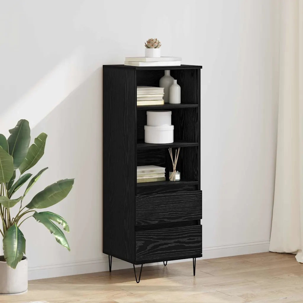 Credenza Rovere Nero 40 x 36 x 110 cm Legno multistrato