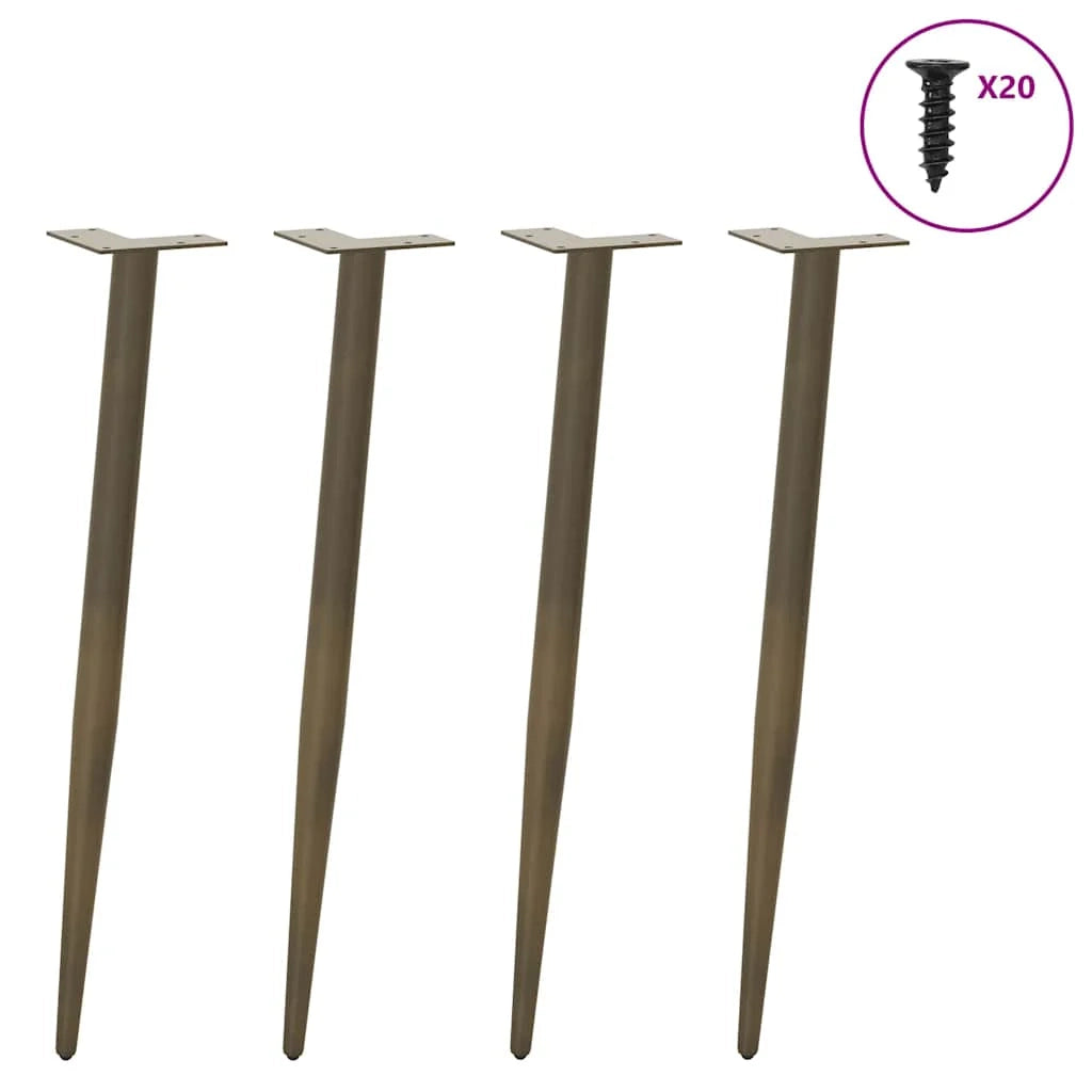 Set di 4 gambe per tavolo consolle coniche regolabili 72-73 cm in acciaio verniciato a polvere naturale 02_0056816