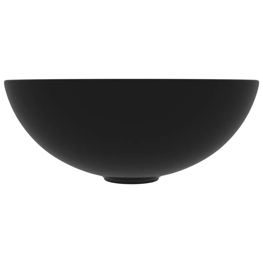 Lavandino da Bagno in Ceramica Nero Opaco Rotondo 146986