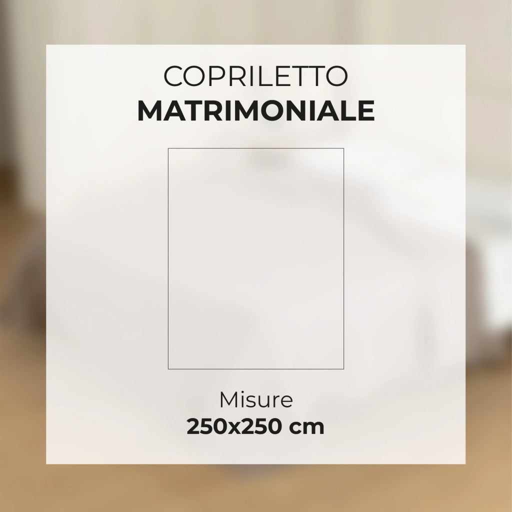 Copriletto Trapuntato Matrimoniale 250x250 cm Effetto Stropicciato, Trapunta Leggera con Imbottitura in Microfibra Anallergica 100 g/m², Copriletto Moderno per Mezza Stagione e Arredo Camera Azzurro