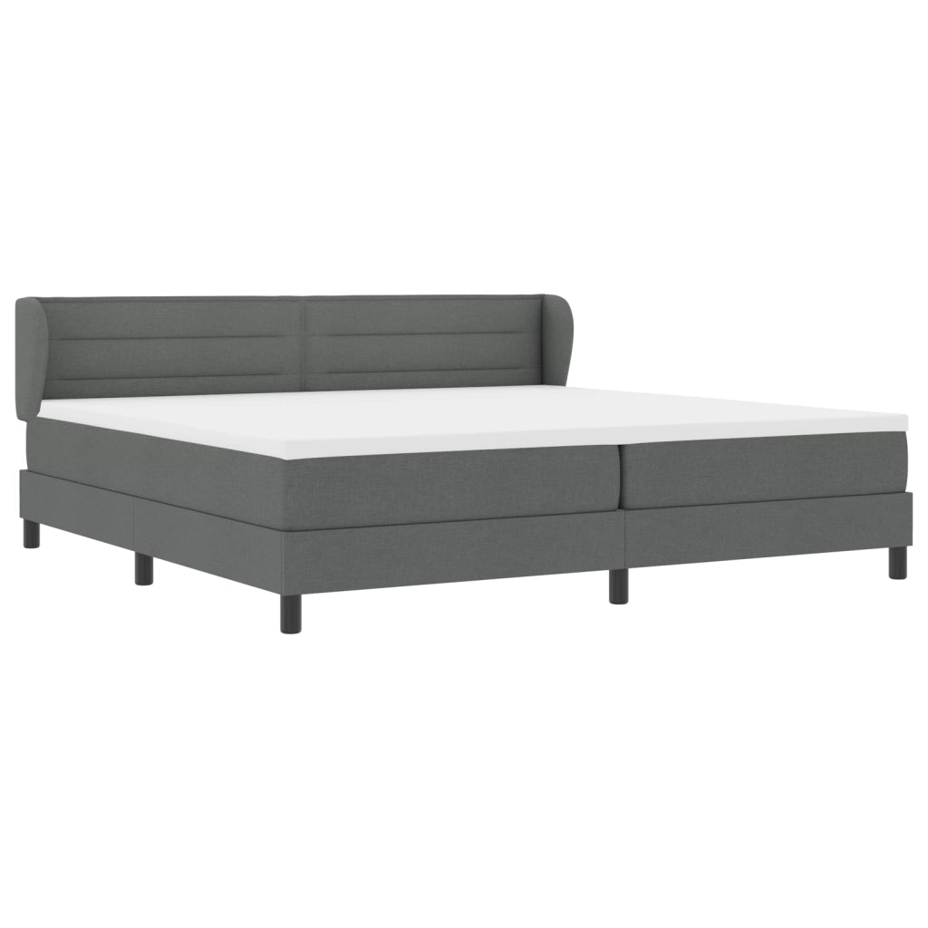 Letto a molle con materasso  grigio scuro 200x200 cm in tessuto
