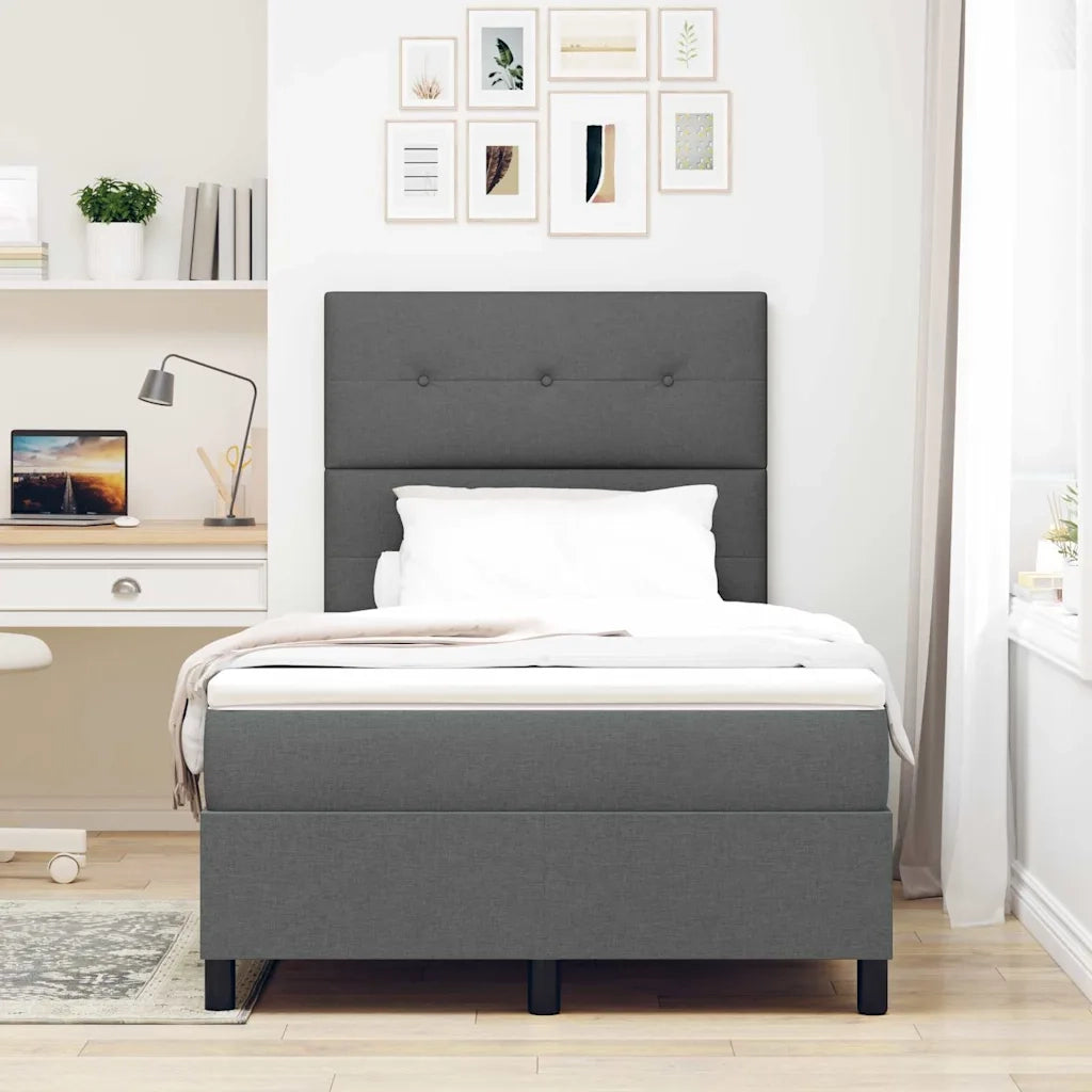 Letto a molle con strisce LED Grigio scuro 120 x 190 cm Tessuto 3342852