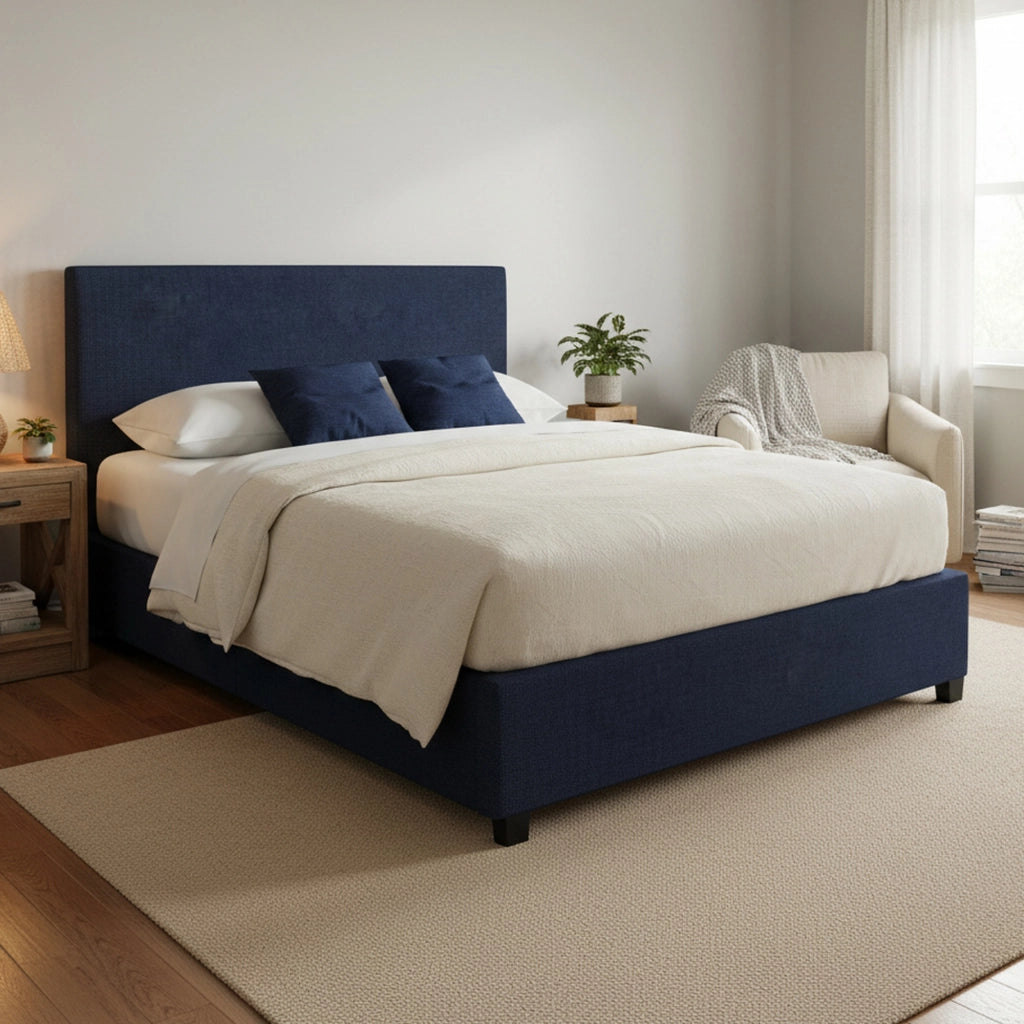 Basildon, Letto Matrimoniale Sfoderabile Made in Italy, Viola Scuro