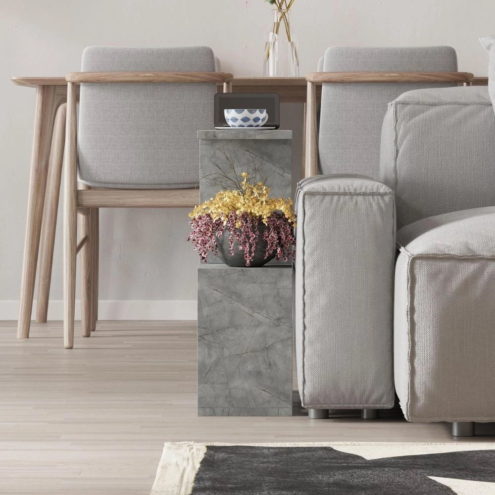 Tavolino da salotto Homemania in colore lagina effetto marmo grigio