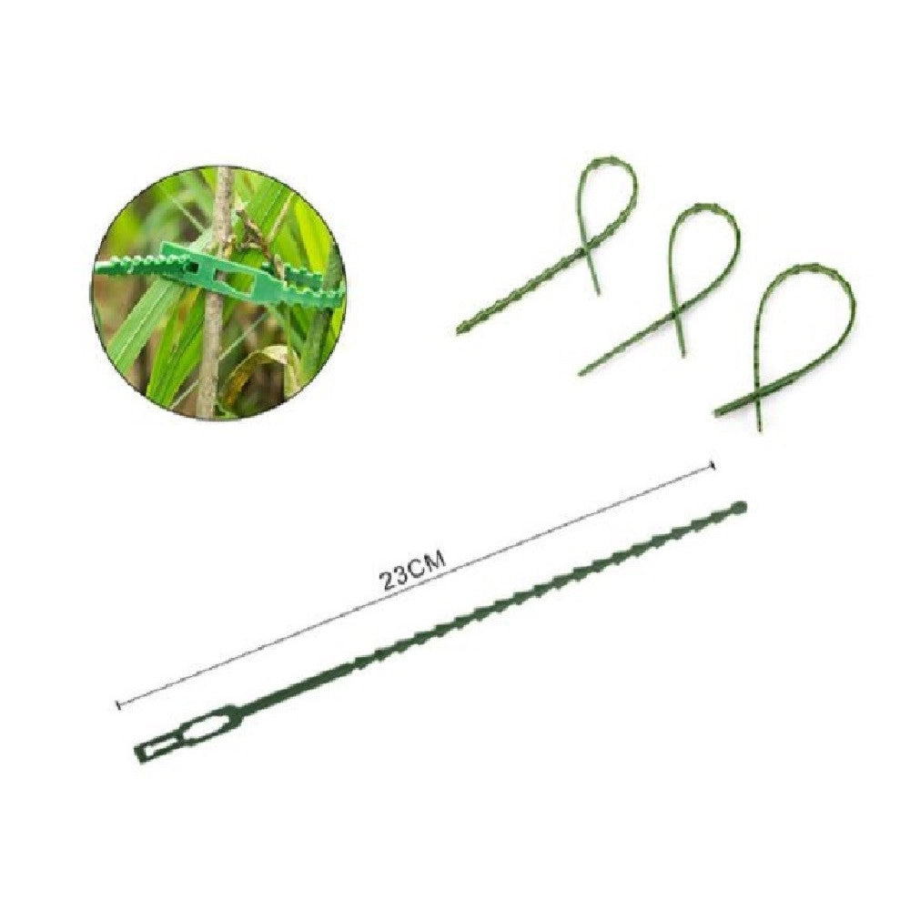 Trade Shop - Set 30 Pz Fascette Bordi Seghettati Fascetta Per Piante Da 23cm Regolabili 56873 -