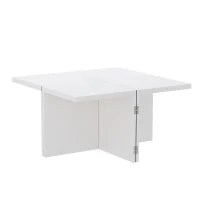 Set di tavolini fai-da-te con piano in finitura lucida, combinazione libera, 81x81x40 cm, Bianco