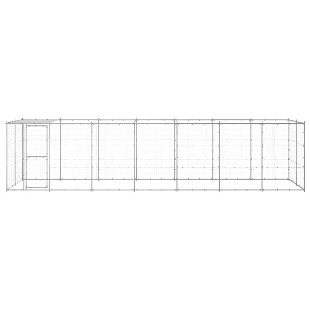 Gabbia per Cani da Esterno in Acciaio Zincato con Tetto 16,94 mÂ² cod mxl 55312