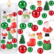 Decorazione di Natale - Decorazioni per tavolo - Bocchettoni di vetro - Perfetti per tavolate festive - Rosso-Verde - Perle di gel di acqua - Adatti per matrimoni - 6042 pezzi