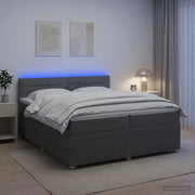 Letto box spring con materasso Grigio Scuro 200 x 200 cm 3453003