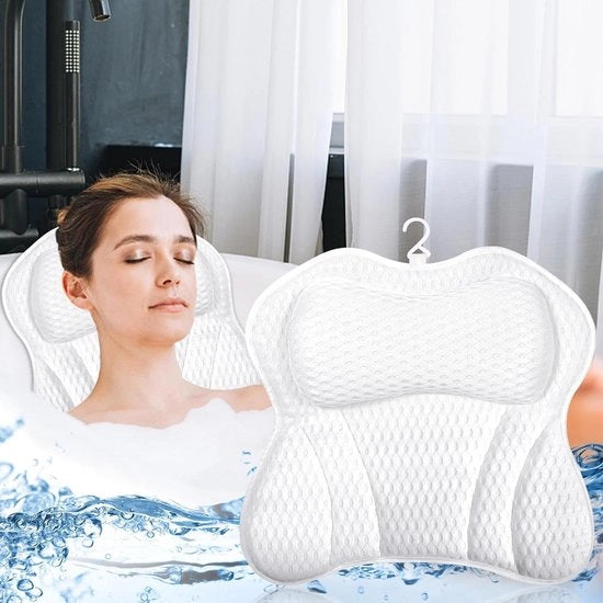 Cuscino per doccia con supporto cervicale e dorsale - 1 pezzo - blu - mesh 4D air