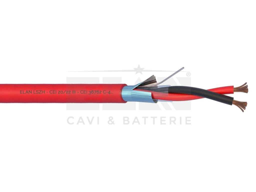 MATASSA CAVO ELAN ALLARME ANTINCENDIO TW + SCHERMO 2X0,50 LSZH 242051R 100MT
