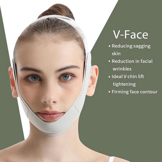 Struttura facciale riutilizzabile - Lifting V-Line Kinband – Faccia tonificante e levigante contro la pelle del doppio mento - modello luce verde chiaro