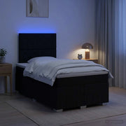 Letto Box Spring LED con Materasso Nero 120 x 200 cm Tessuto 3455586