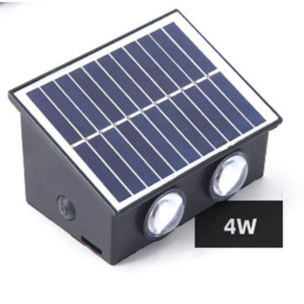 Trade Shop - Applique Led Solare Esterno Giardino A Parete Con Sensore Luce Calda 3000k Ip65 Ewg-04t-c -