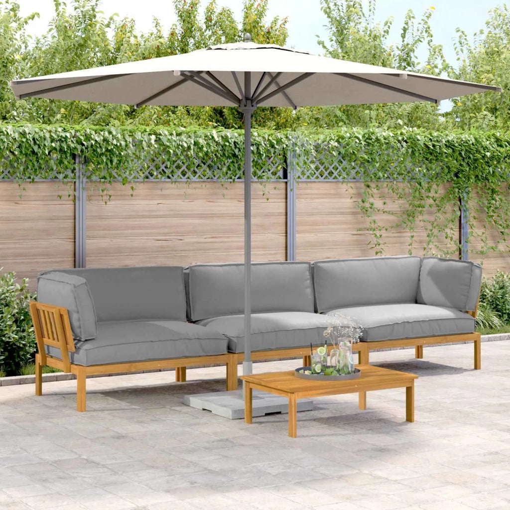 Set di divani con cuscino 4 pcs Grigio Legno di Acacia Massello 3418545