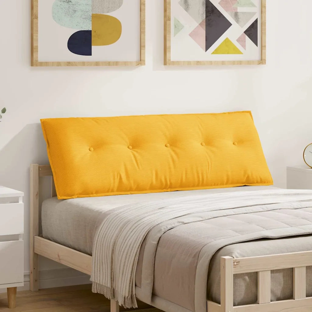 Cuscino per Schiena Giallo Chiaro 140 x 50 cm Tessuto in Cords 42014871