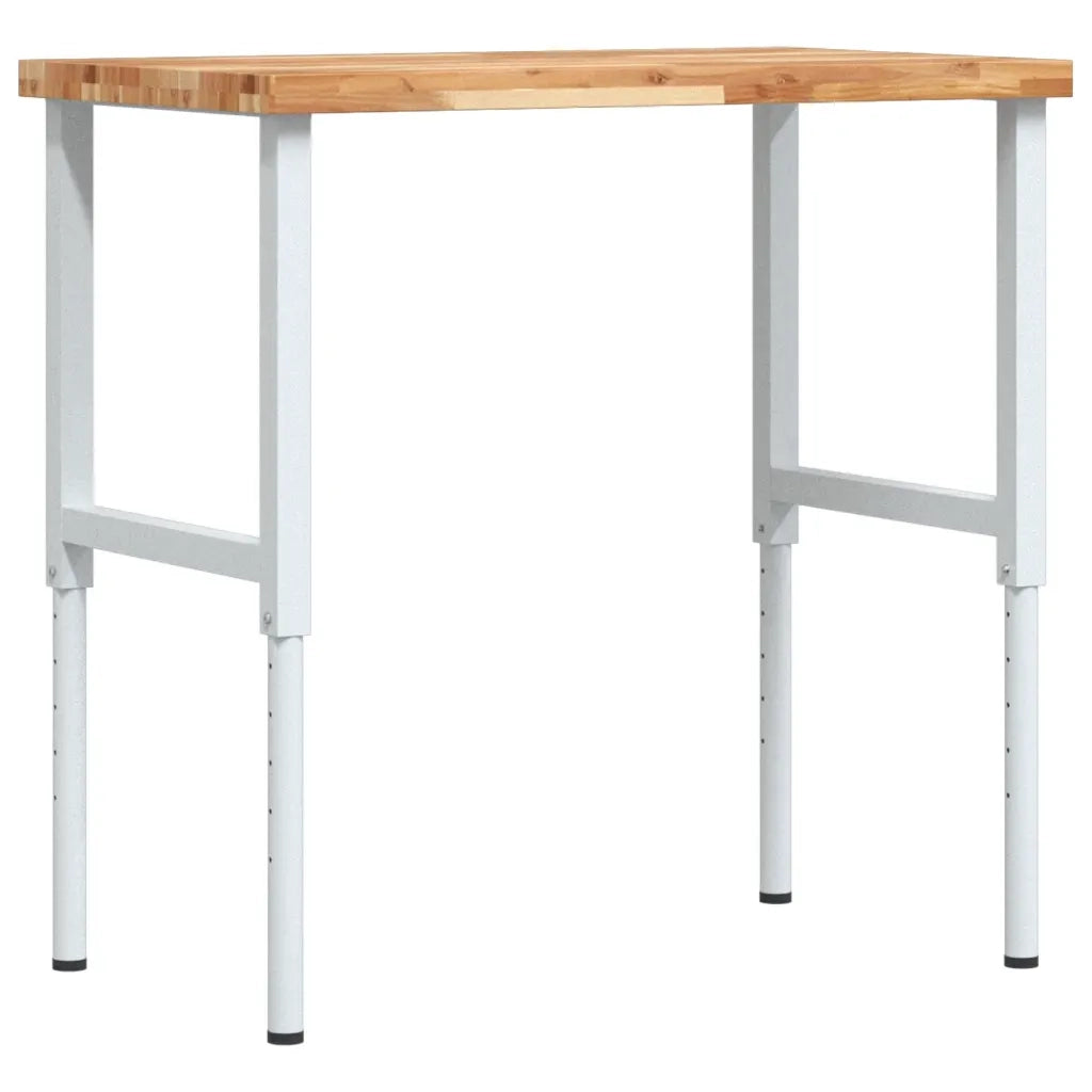 vidaXL Banco Lavoro 100x60x(73-99,5) cm Legno di Acacia Rettangolare
