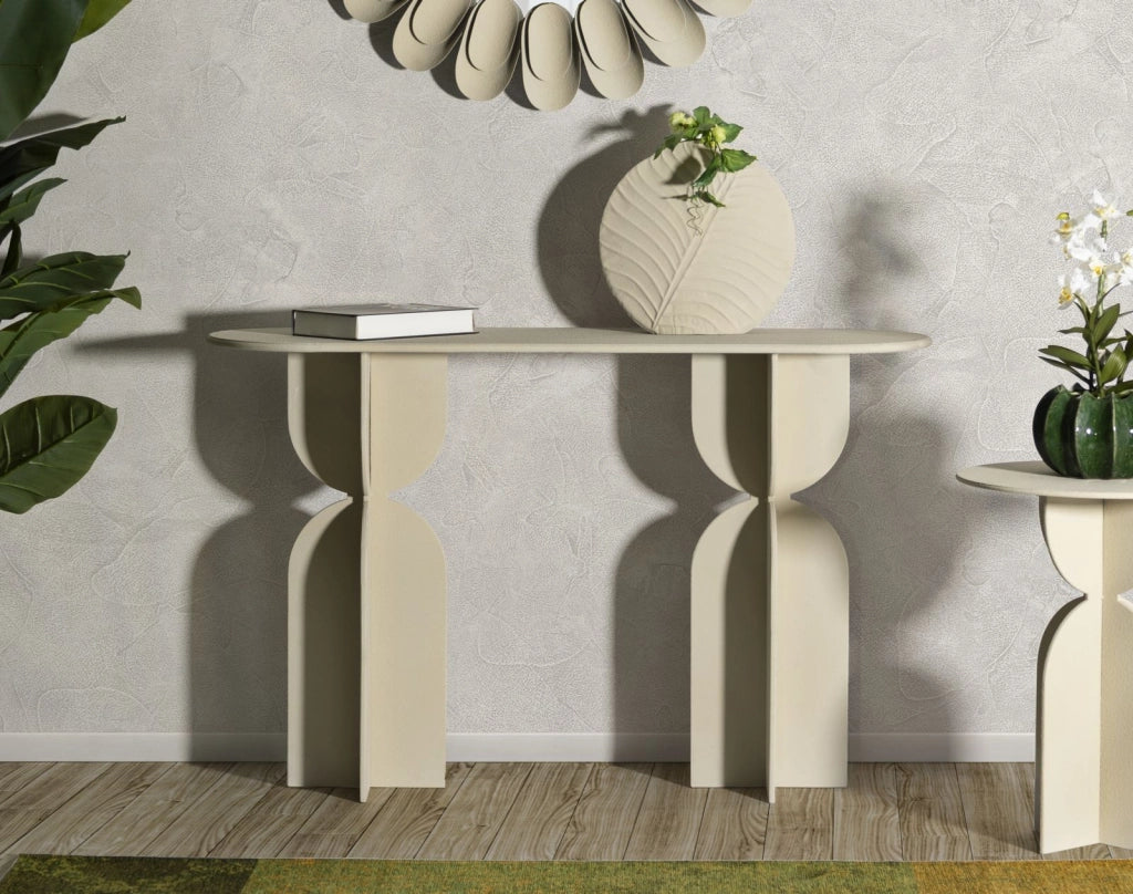 Console Dune 120x40x75,5 cm in Ferro Crema