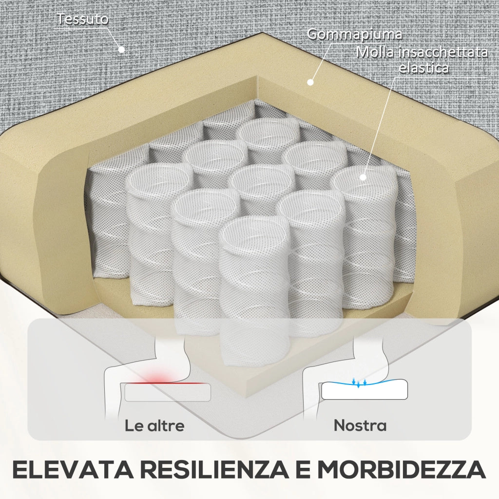 Poltrona Reclinabile con Poggiapiedi ¨C Zephmum ¨C Tessuto Grigio