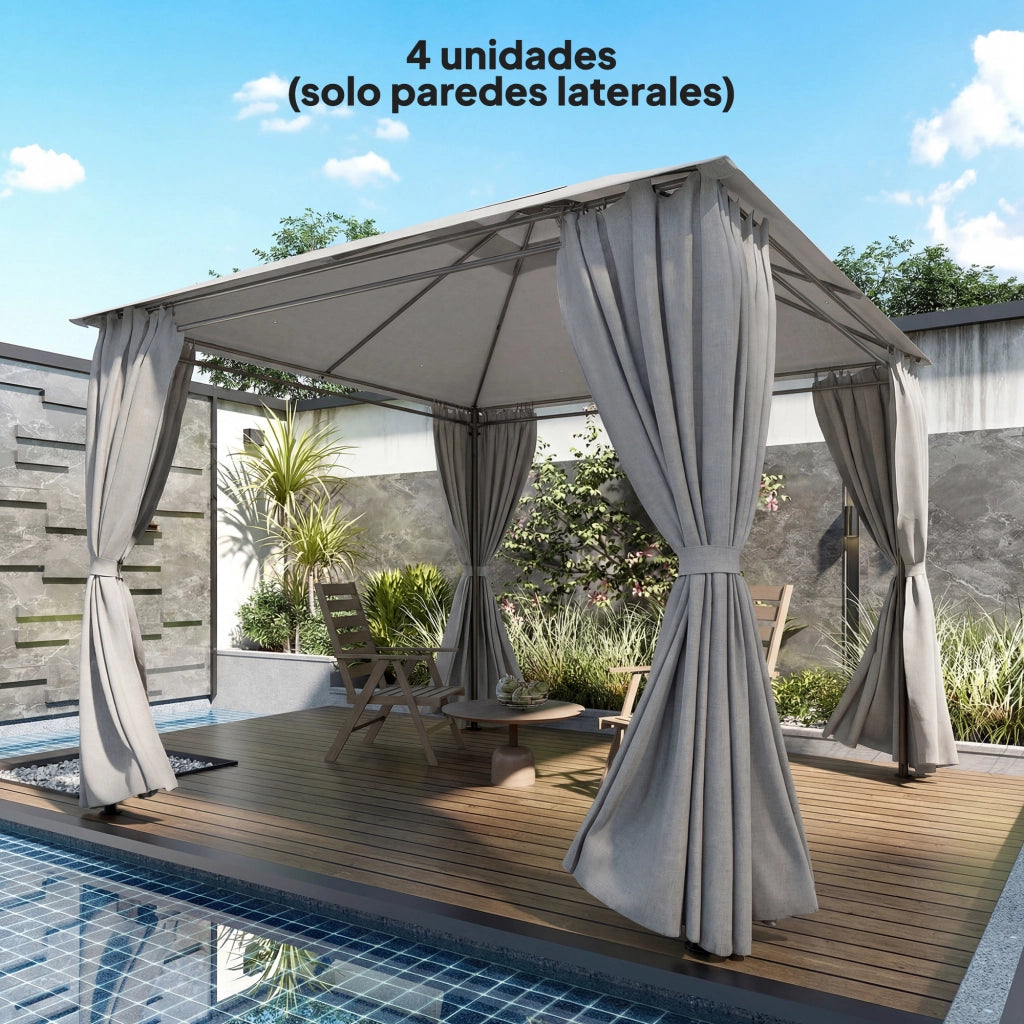 Tenda da giardino 3x3 m con pareti laterali ¨C zephmum ¨C grigio chiaro impermeabile UV30+